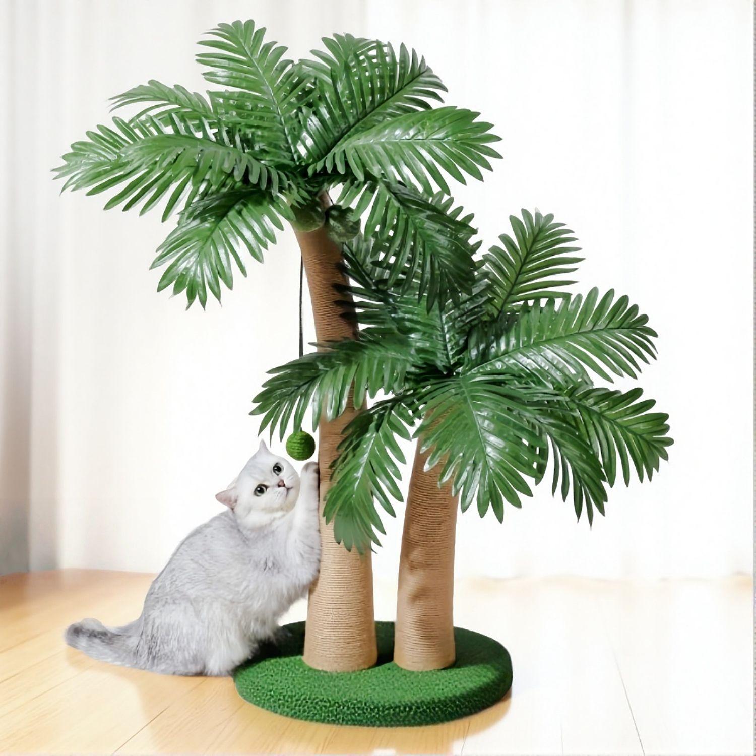고양이 스크래쳐 야자수 장난감 72cm 2단 코코넛 나무 - 상품 이미지