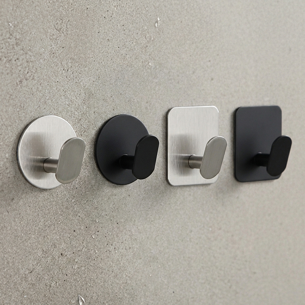 무타공 접착식 스텐 욕실걸이 후크 화장실 샤워볼 고리 가방 모자 걸이 이미지 3