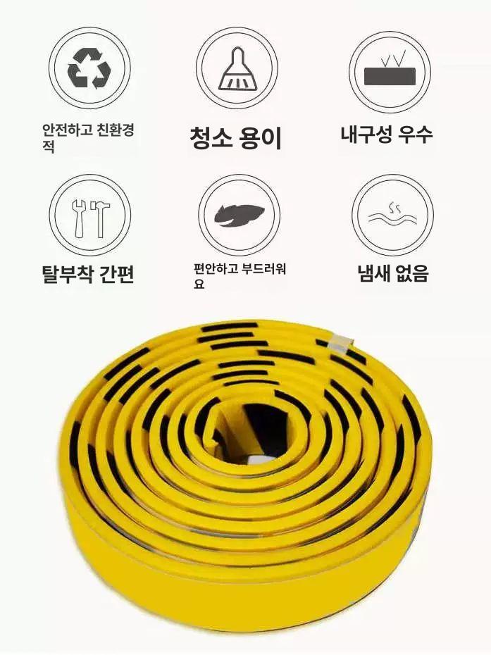 충돌 방지 스펀지 스티커 12x60mm 모서리 보호대 공사 현장용 방염 - 상세 이미지 2