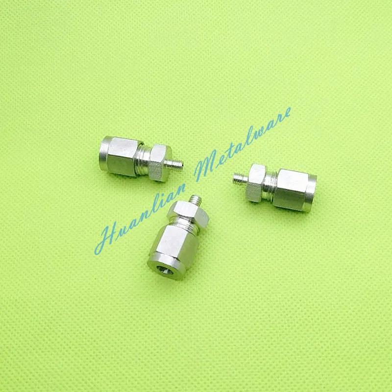 6PCS 304 스테인레스 스틸 이페룰 직선형 터미널 파이프 커넥터 M5x0.8 M6x1 M8x1 M10x1 M12 x1