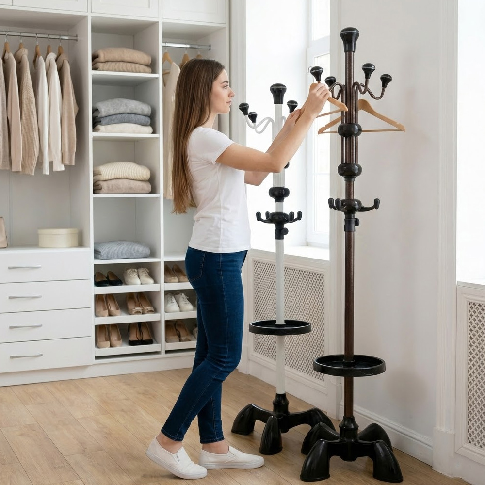 튼튼한 조립식 스탠드 옷걸이 스탠딩 폴행거 스탠드형 외투걸이