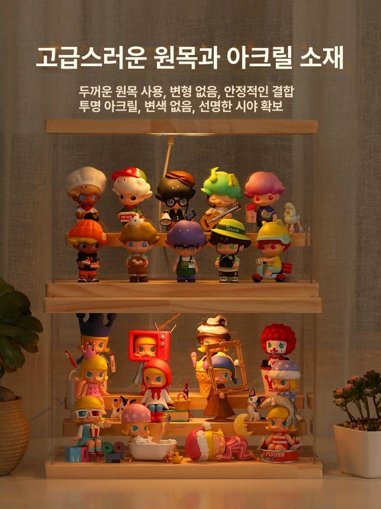 LED아크릴케이스 장식장 보관함 피규어 조명 진열장 소형 2단 26 x 13x20cm 8개 - 상세 이미지 3