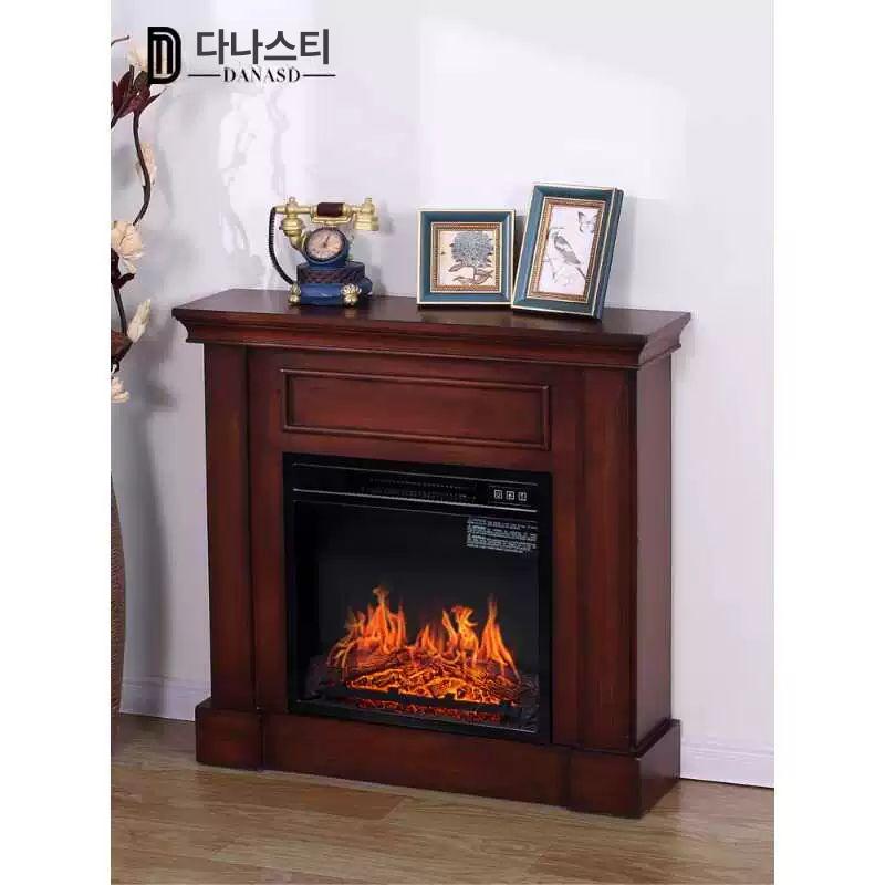 벽장식 벽난로모형 소품 크리스마스리스 거실 불멍 벽난로 1.2m 개구부 블랙 월넛 원목 2개 - 상세 이미지 4