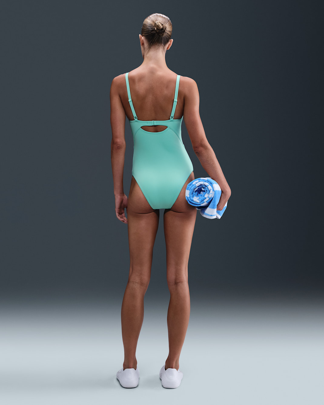Nike Swim Effortless Essential One Piece Bleached Turquoise, XL - 상품 이미지