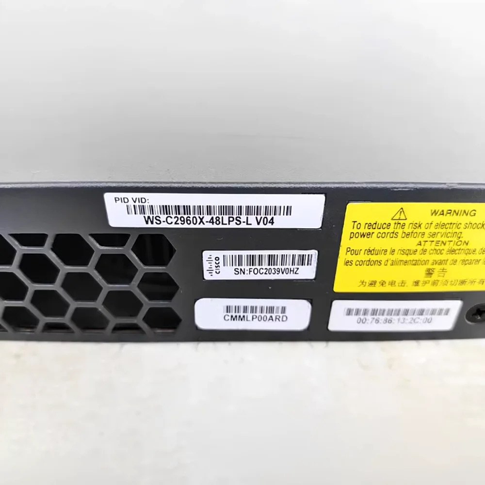 CISCO WS-C2960X-48LPS-L 48 포트 기가비트 POE 전원공급장치 네트워크 스위치용