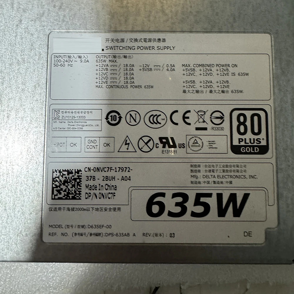 D-E-L-L T3600 T3610 T5600 전원공급장치 D F635EF-00 1K45H NVC7F
