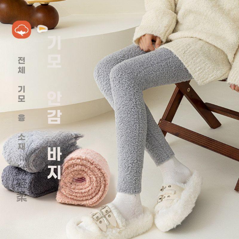 양면 코랄 기모 레깅스 여성 겨울 보온 이너 홈웨어 - 상세 이미지 2
