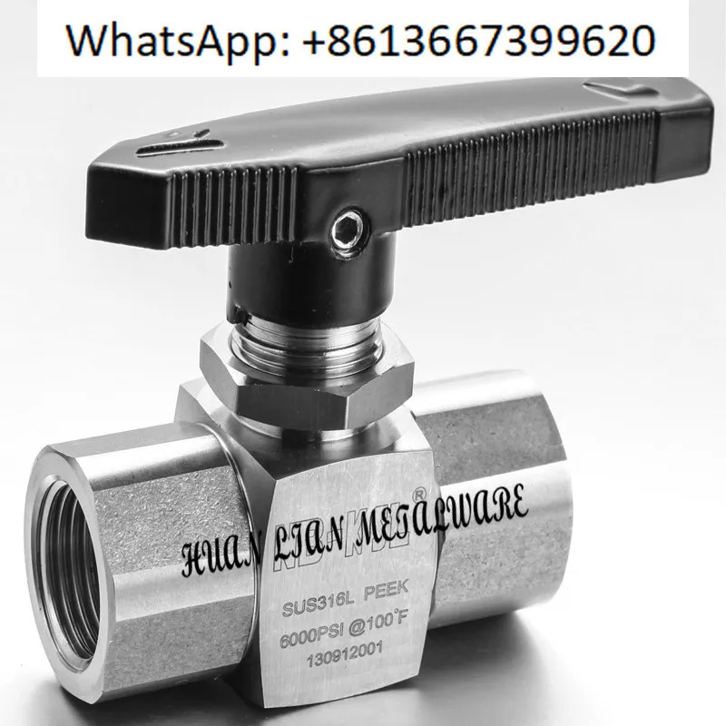 SUS316L 스테인리스 스틸 3000PSI 내부 나사 고압 직통형 계측기 볼 밸브 NPT1/4 3/8 1/2 3/4