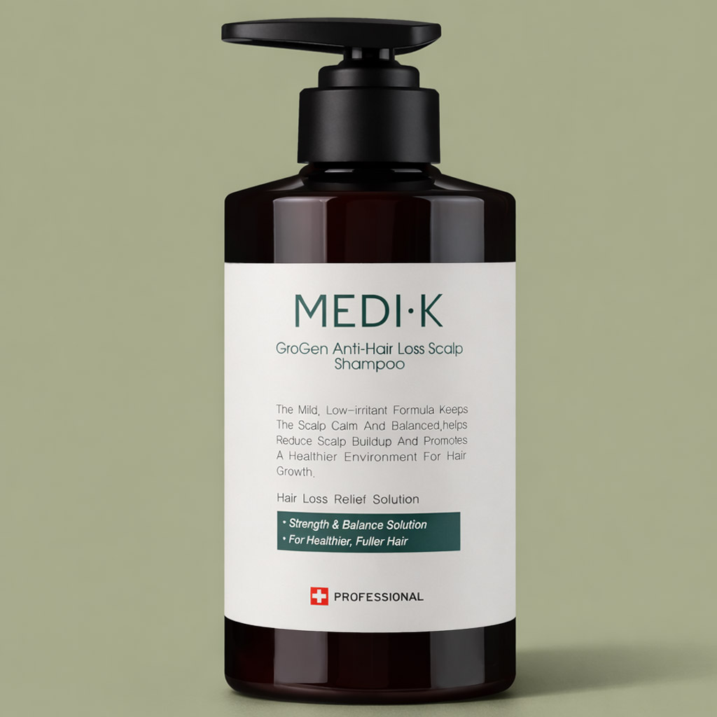 약국입점 메디케이 그로젠 탈모샴푸 500ml 탈모완화 기능성 모발보호 특허 두피케어 풍성한 정수리 M자 관리 - 상품 이미지