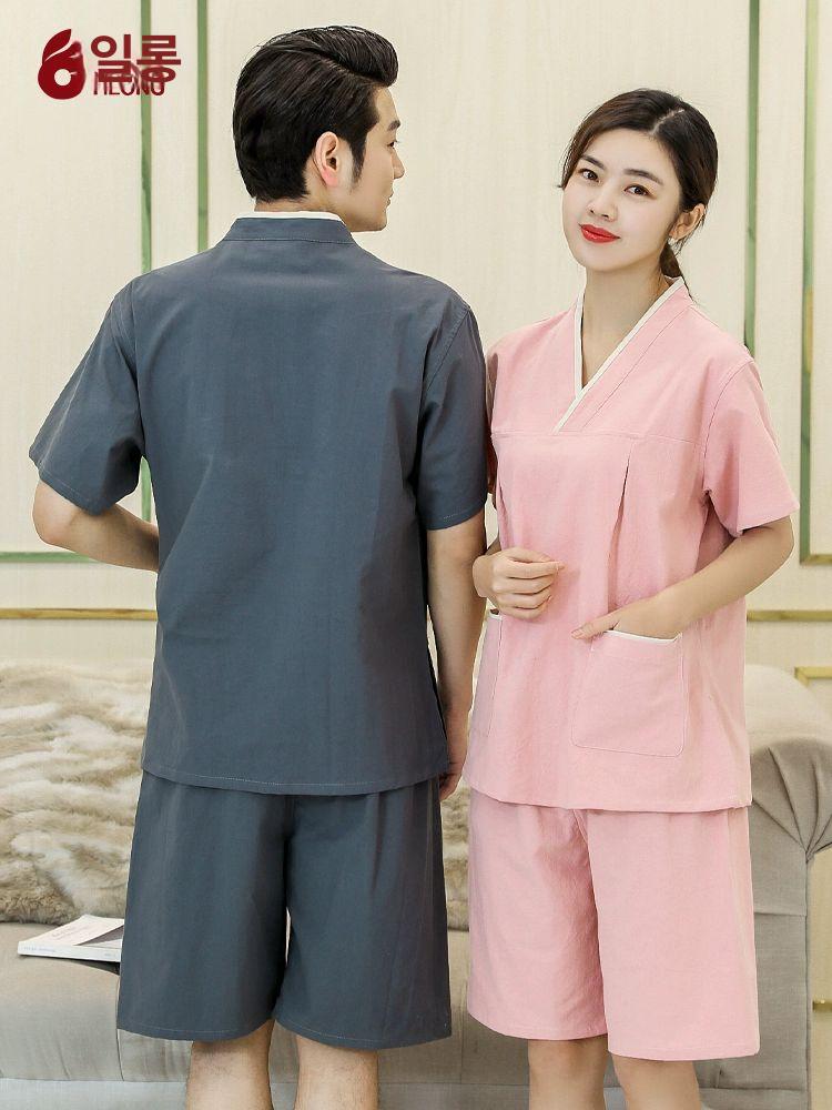 찜질복긴팔 사우나 마사지복 목욕복 찜질방 한증복 황토 엘레강트핑크 여성용 S - 상세 이미지 2