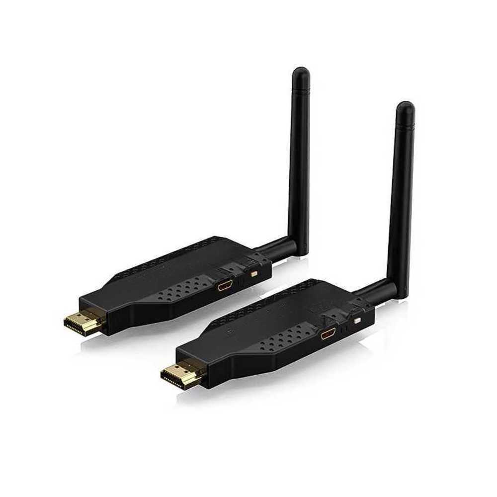 HDMI 무선 송수신기 노트북 랜선 장거리 동글이 확장 50m 무선 송신기 1개+수신기 1개 - 상품 이미지