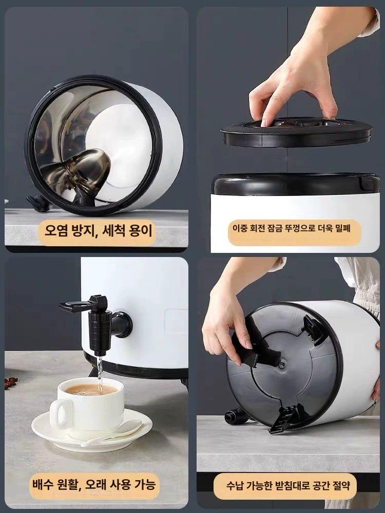 보냉 물통 커피통 업소용 보온통 냉온수통 스테인리스 8l 레드 스테인리스 6.0kg - 상세 이미지 3