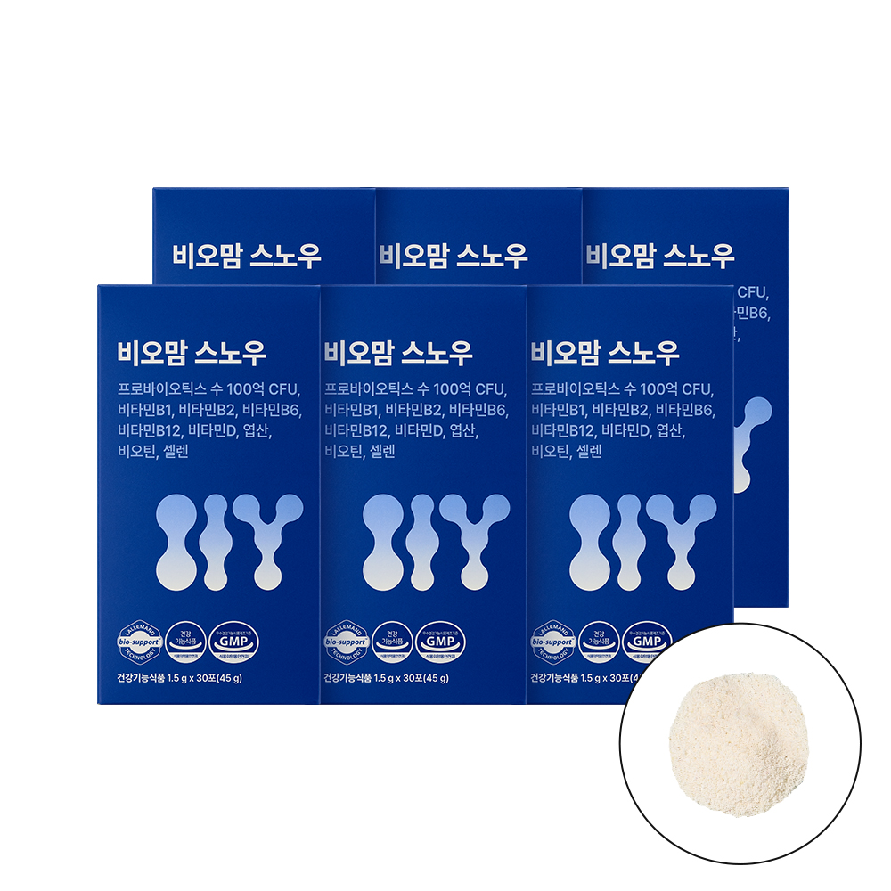 비오맘 스노우 100억 유산균 프로바이오틱스 30포, 6개 - 상품 이미지