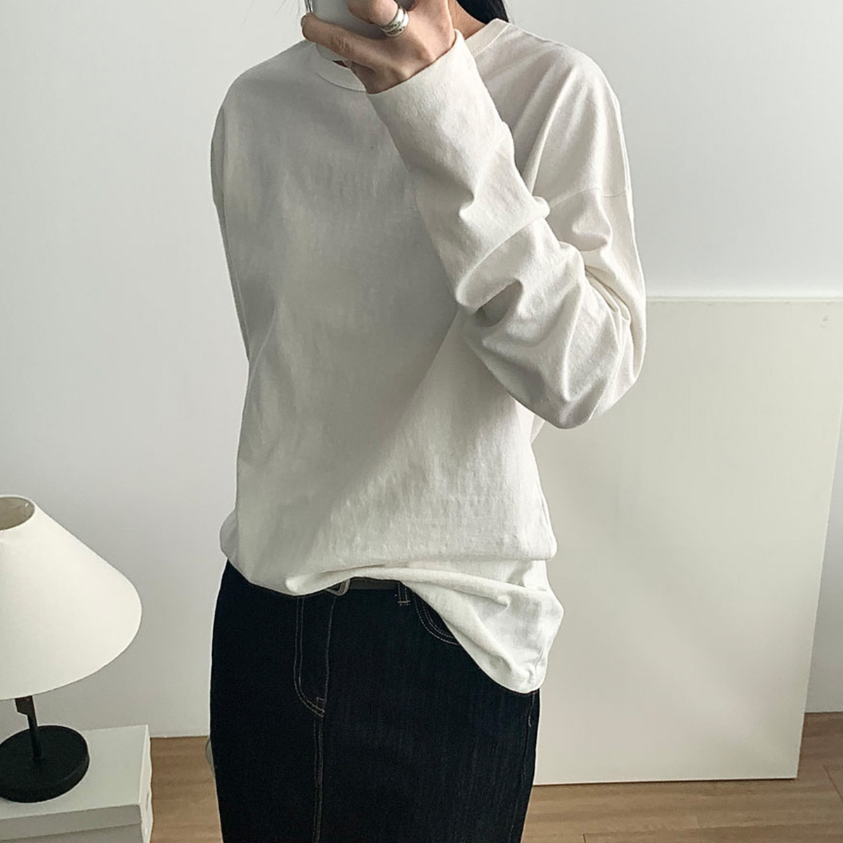 [아이당일] 언더슨 로티 긴팔티 루즈핏 오버핏 베이직 긴팔 롱티 (3c) 제품 이미지