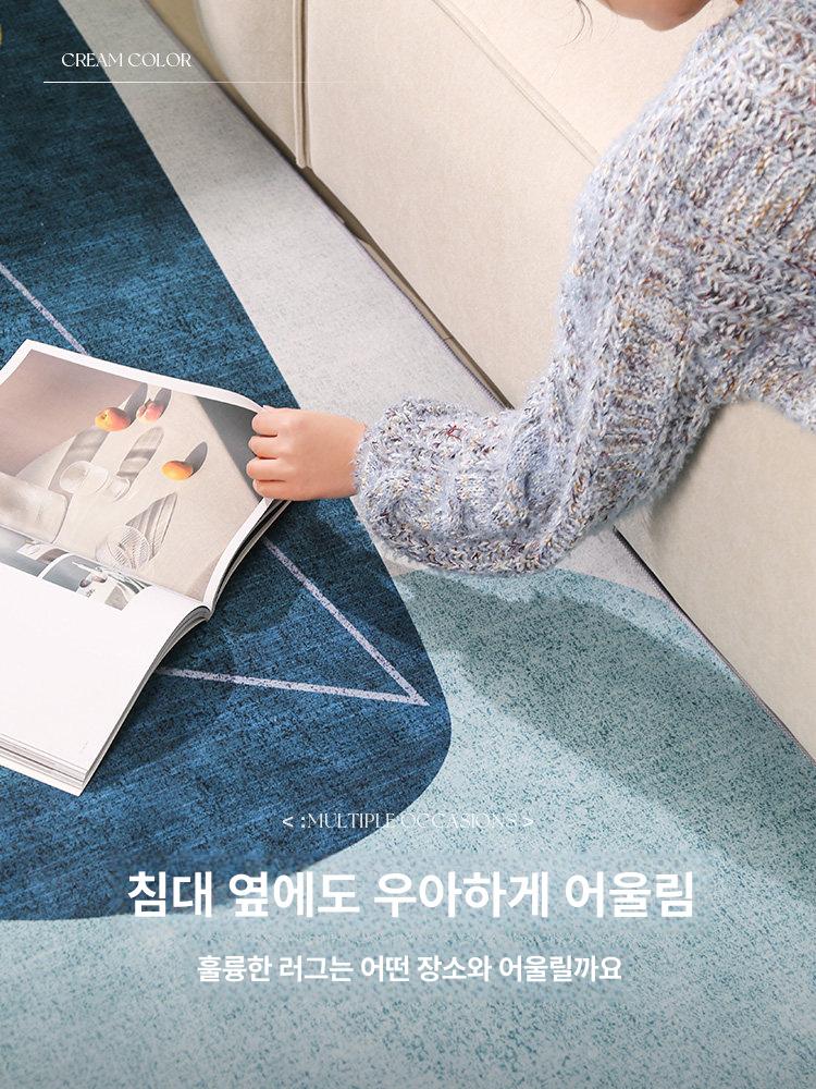 일챠 단모 러그 230cmx160cm 이카페트 거실대형러그 d 스케치 원형 워셔블 매트 - 상세 이미지 5