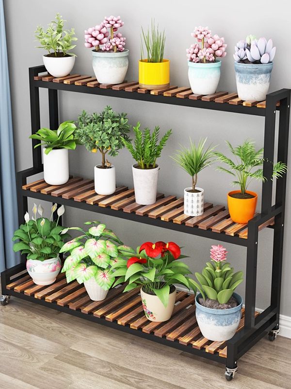 화분 거치대 선반 2단 다이 3 정리대 진열대 화이트 2단 120cm 65cm - 상세 이미지 3