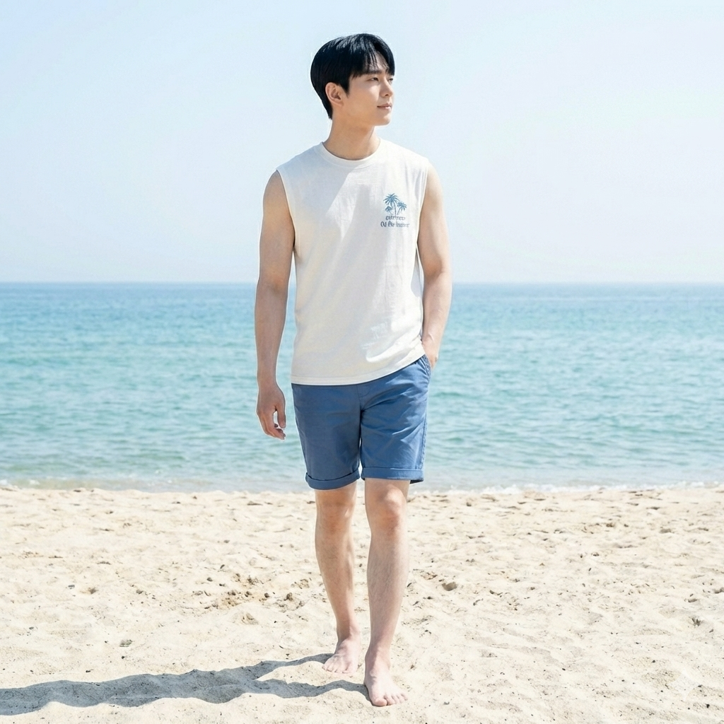 팜트리 오버핏 나시 남자 민소매 남성 쿨나시 휴가 바캉스 휴양지 이미지 8