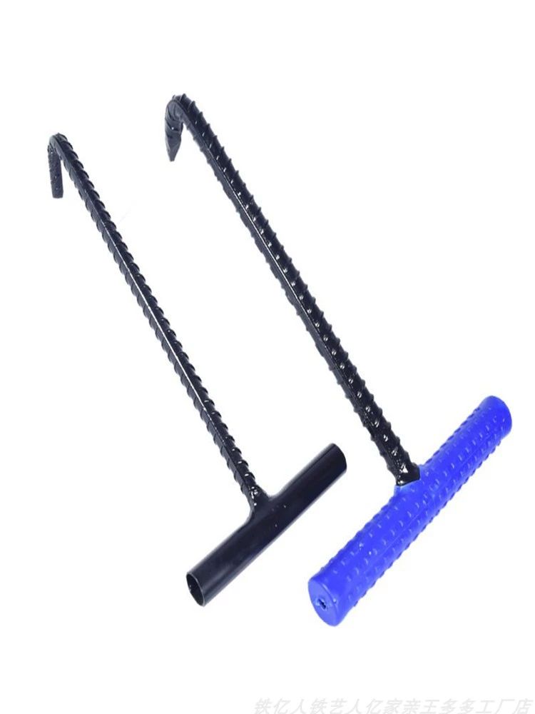 스텐 갈고리 지렛대 길이 갈쿠리 맨홀뚜껑 갈퀴 오프너 없음 25cm 10mm T자형 용접 - 상품 이미지