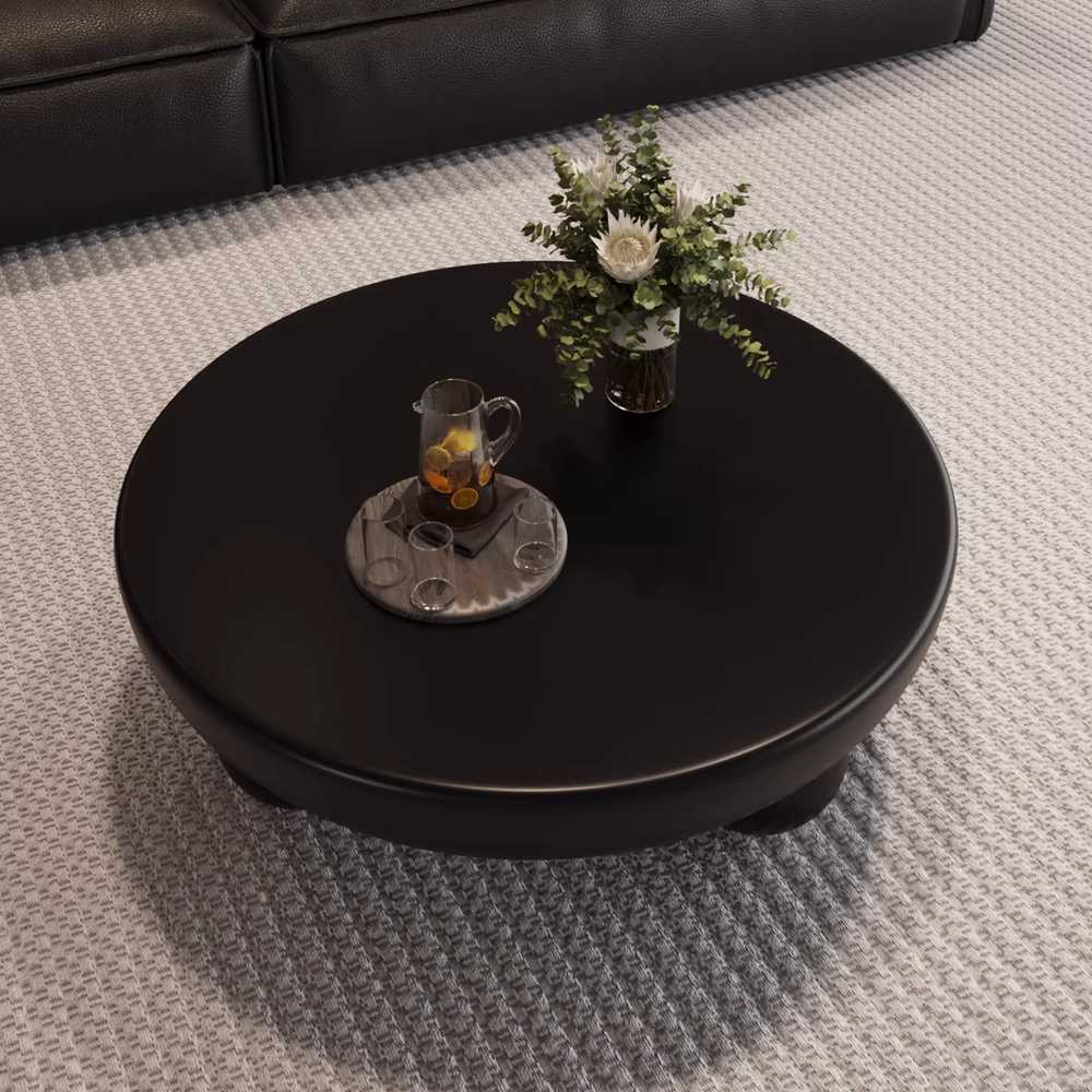 원형 좌식테이블 미드센추리 낮은 라운드 북유럽 좌탁 80x80x36cm 블랙볼 이미지 7