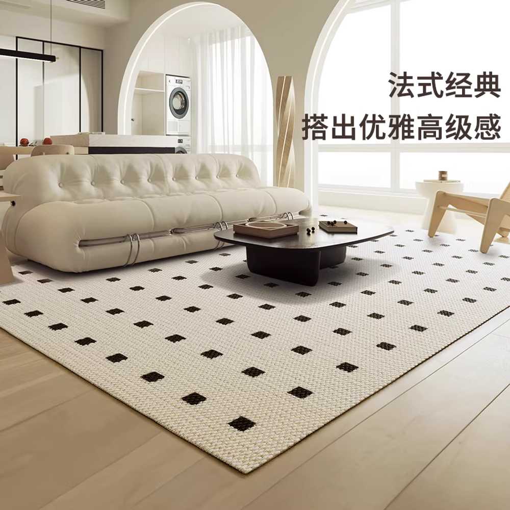 벨기에 러그 거실카페트 패턴 인테리어 고급 단모 울 클래식 블랙스톤 - 방수 140x200cm - 상세 이미지 2