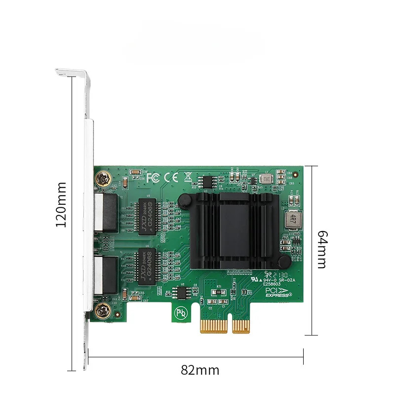 PCIE to two 기가비트 네트워크 인터페이스 RJ45 내장 intel호환82571