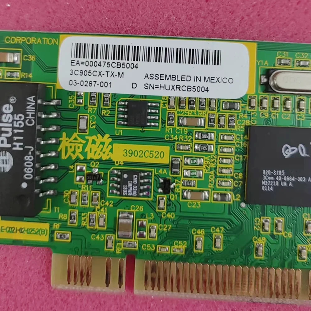 3COM 기가비트 네트워크 카드3C905CX-TX-M PCI 인터페이스 3C905CX-TXM 카드 산업컴퓨터 장비