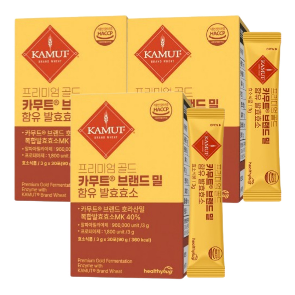 헬씨허그 카무트 발효효소 곡물효소 분말 스틱 3g 30포, 3개 - 상품 이미지