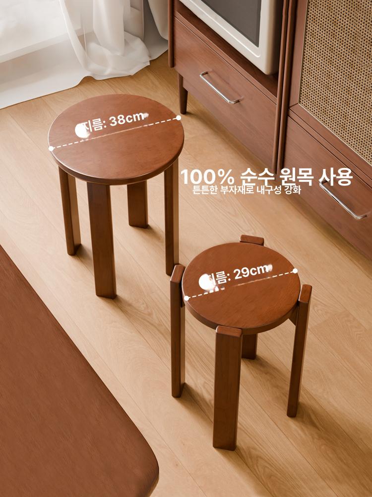 접이식 원목체어 간이체어 보조 야외용 행사용 브로몰딩 원목 대형 4단 스택 월넛 - 상세 이미지 3