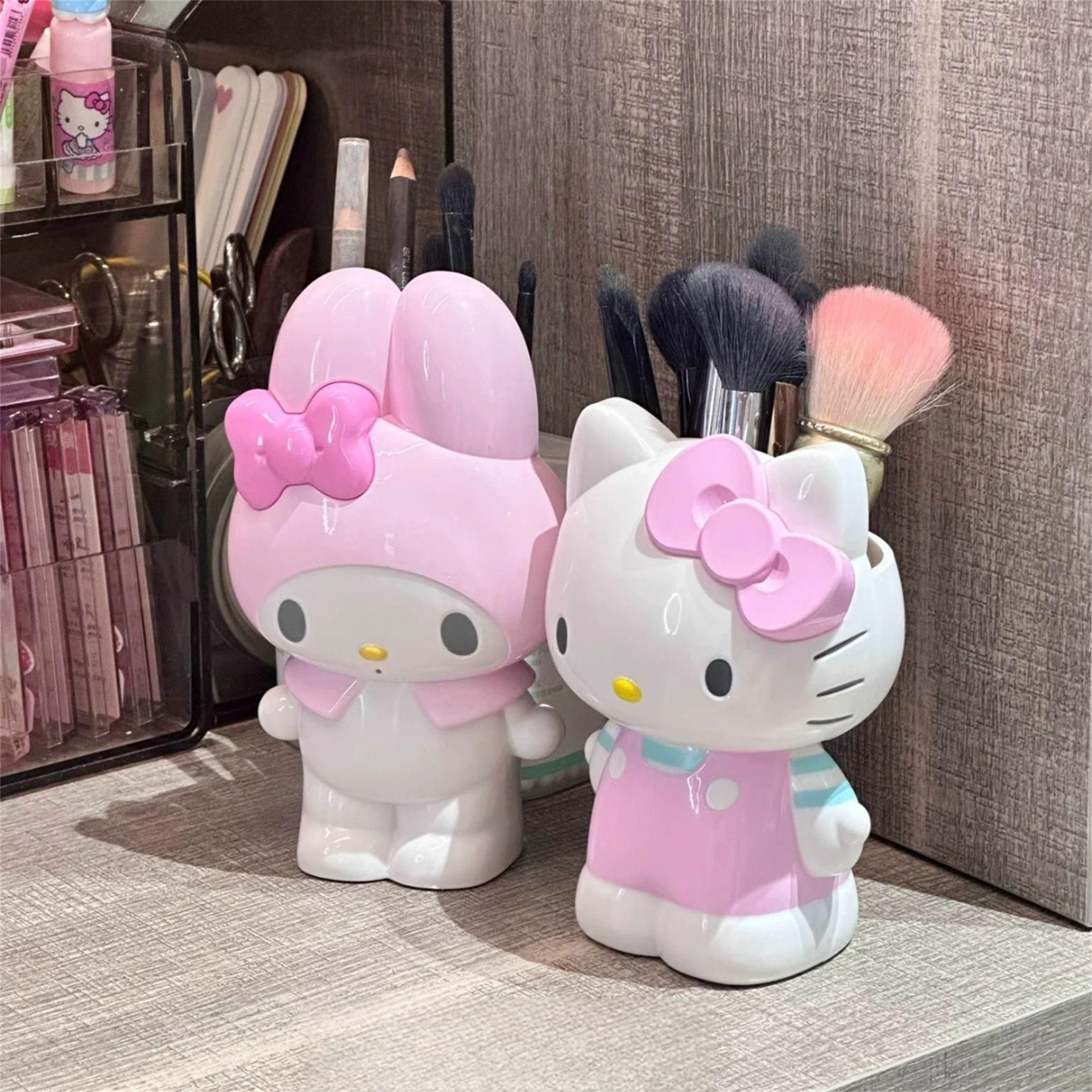 산리오 연필꽂이 메이크업 브러시 보관 펜 홀더 책상 사무실 장식 선물 헬로키티 마이멜로디 핑크 헬로키티 단품 13.6 x 9.9cm - 상품 이미지
