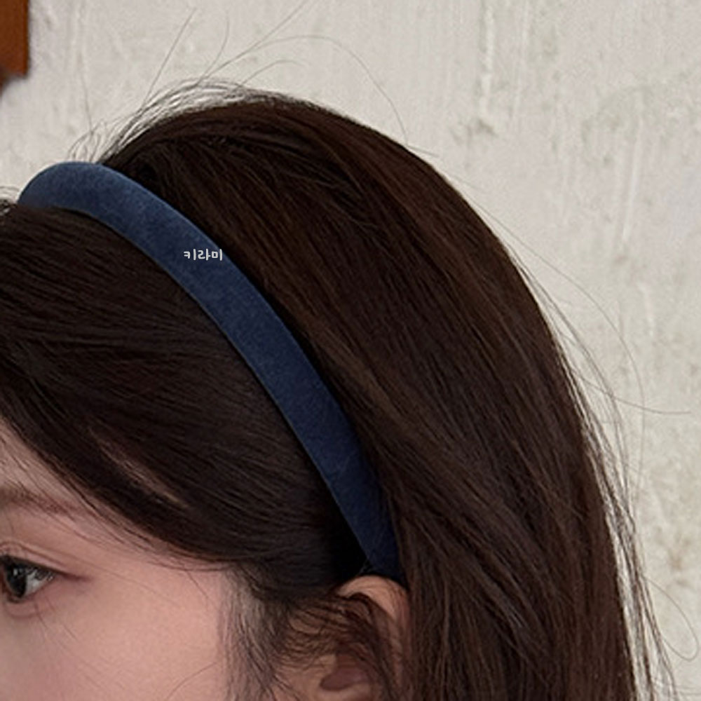 얇은 벨벳 머리띠 귀 편한 데일리 톤다운 슬림 헤어밴드 이미지 7