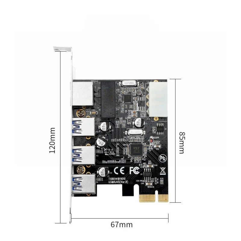 PCIE-USB3.0 PCIe 단일 포트 기가비트 네트워크 USB 카드 어댑터 4핀