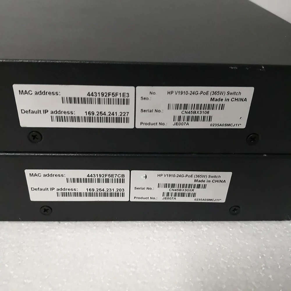 H-P V1910-24G-POE365W JE007A 24포트 풀 기가비트 POE 전원 공급 스위치1개