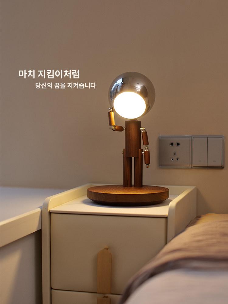 관절로봇 무드등 스탠드 집들이선물 우주인 인테리어 침실 로봇 장식품 라이트 등 - 상세 이미지 4