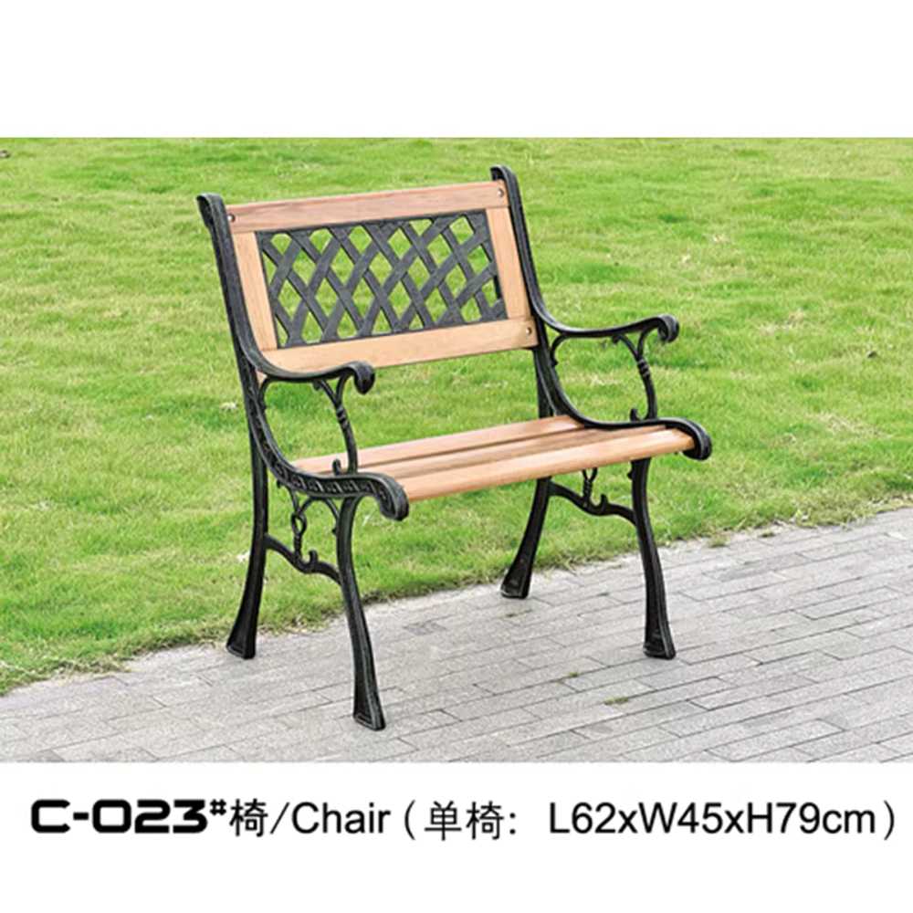 야외 벤치 의자 나무 조경 관공서 주물 인테리어 휴식 테이블 1개+의자 4개 - 상세 이미지 4