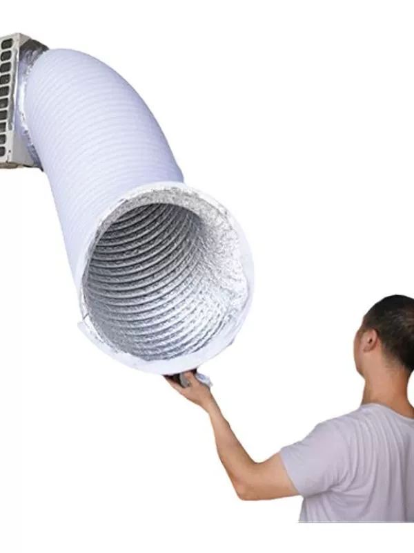 에어컨실외기덕트 자바라 배기 파이프 공기 호스 PVC 복합 무소음 튜브 37.5cm 1.5m - 상품 이미지