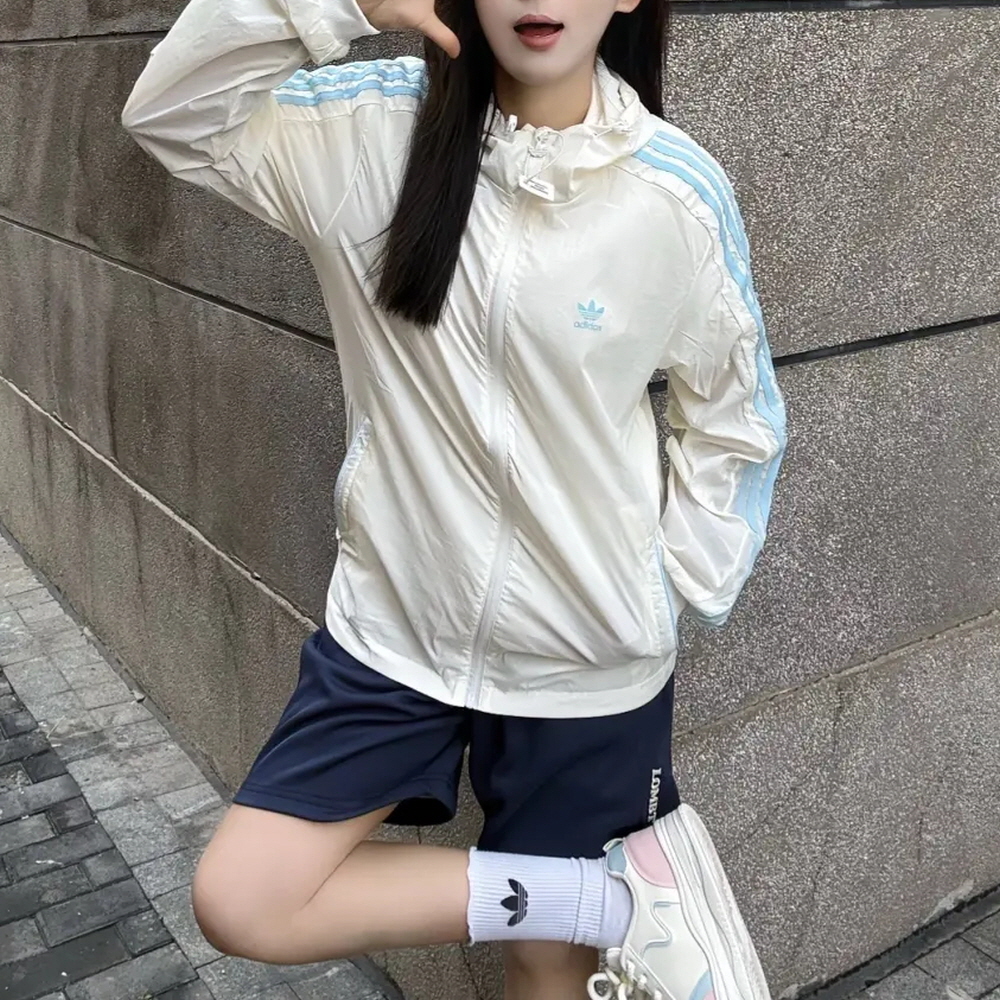 아디다스 아디브레이크 여성 후드 바람막이 집업 자켓 화이트 JI7474 - 상세 이미지 4