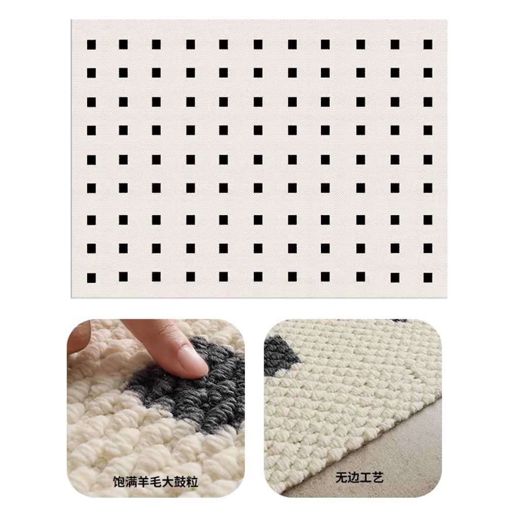 벨기에 러그 거실카페트 패턴 인테리어 고급 단모 울 클래식 블랙스톤 - 방수 140x200cm 이미지 8