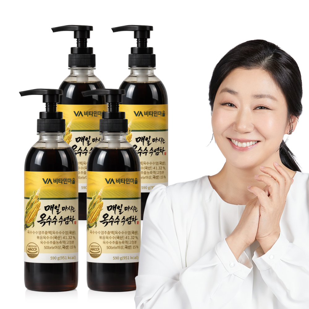 비타민마을 매일 마시는 옥수수수염차 원액 590g, 4개 - 상품 이미지
