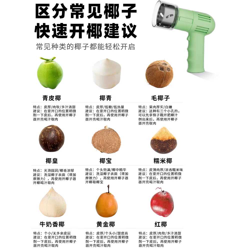 코코넛 오프너 펀칭 껍질 분리 구멍 뚫는 펀처 카페 그린 / 기본형 - 상세 이미지 5
