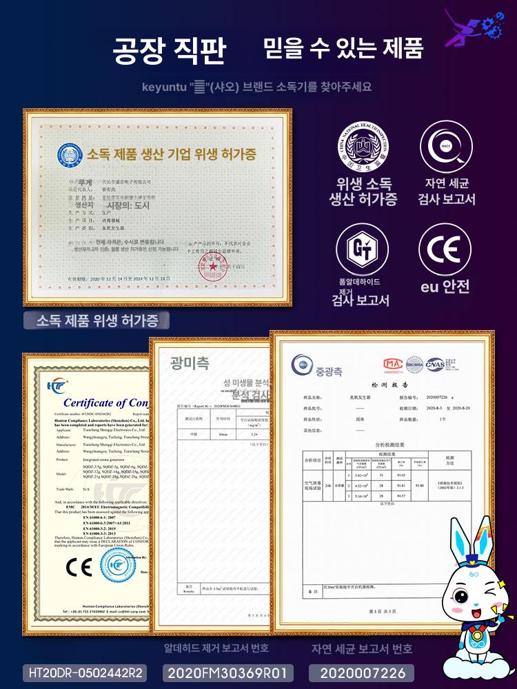 오존 살균기 생성기 실내 공기정화 탈취 공기 음이온 스마트 모델 20g h - 상세 이미지 3