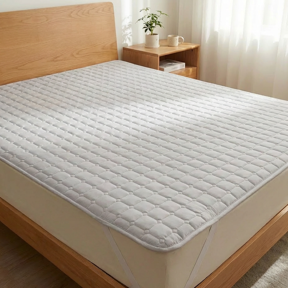 포니홈 침대 방수패드 슈퍼싱글 누빔 매트리스 고정밴드 밴딩 SS 110x200 이미지 3