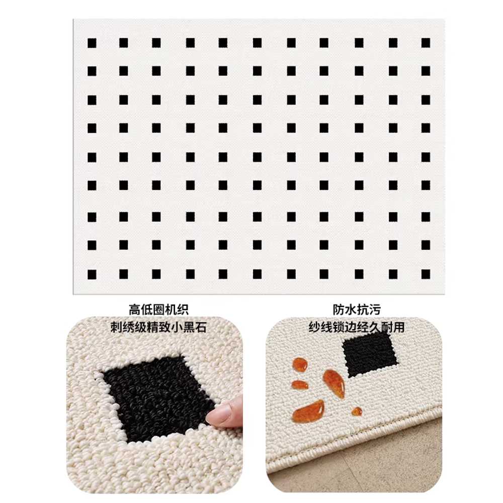 벨기에 러그 거실카페트 패턴 인테리어 고급 단모 울 클래식 블랙스톤 - 방수 140x200cm 이미지 7