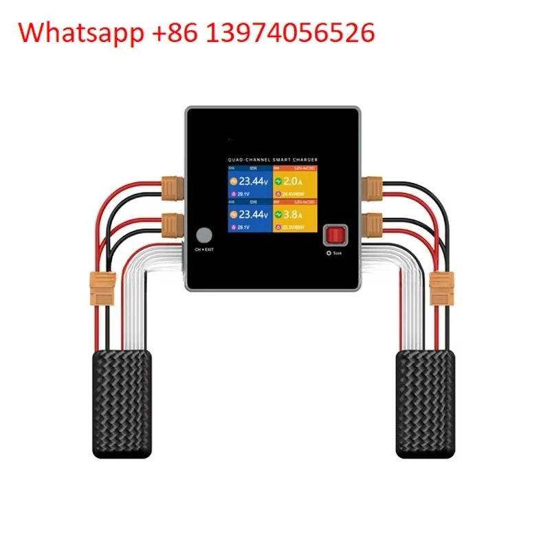 F6 쿼드 채널 스마트 충전기 DC1000W 4x15A 이온 니켈수소 배터리 밸런스 방전기 USB 45W 타입-C 포함