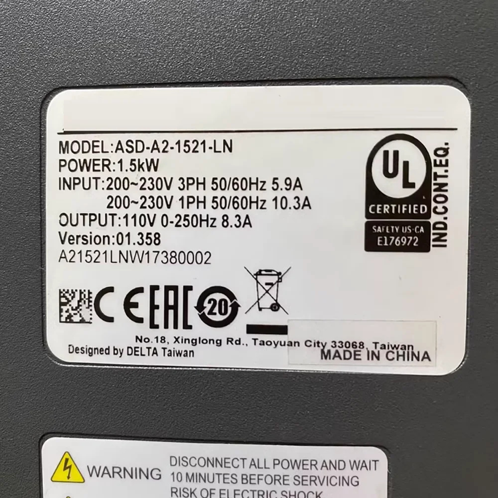 서보 드라이브 ASD-A2-1521-LN 1.5KW용