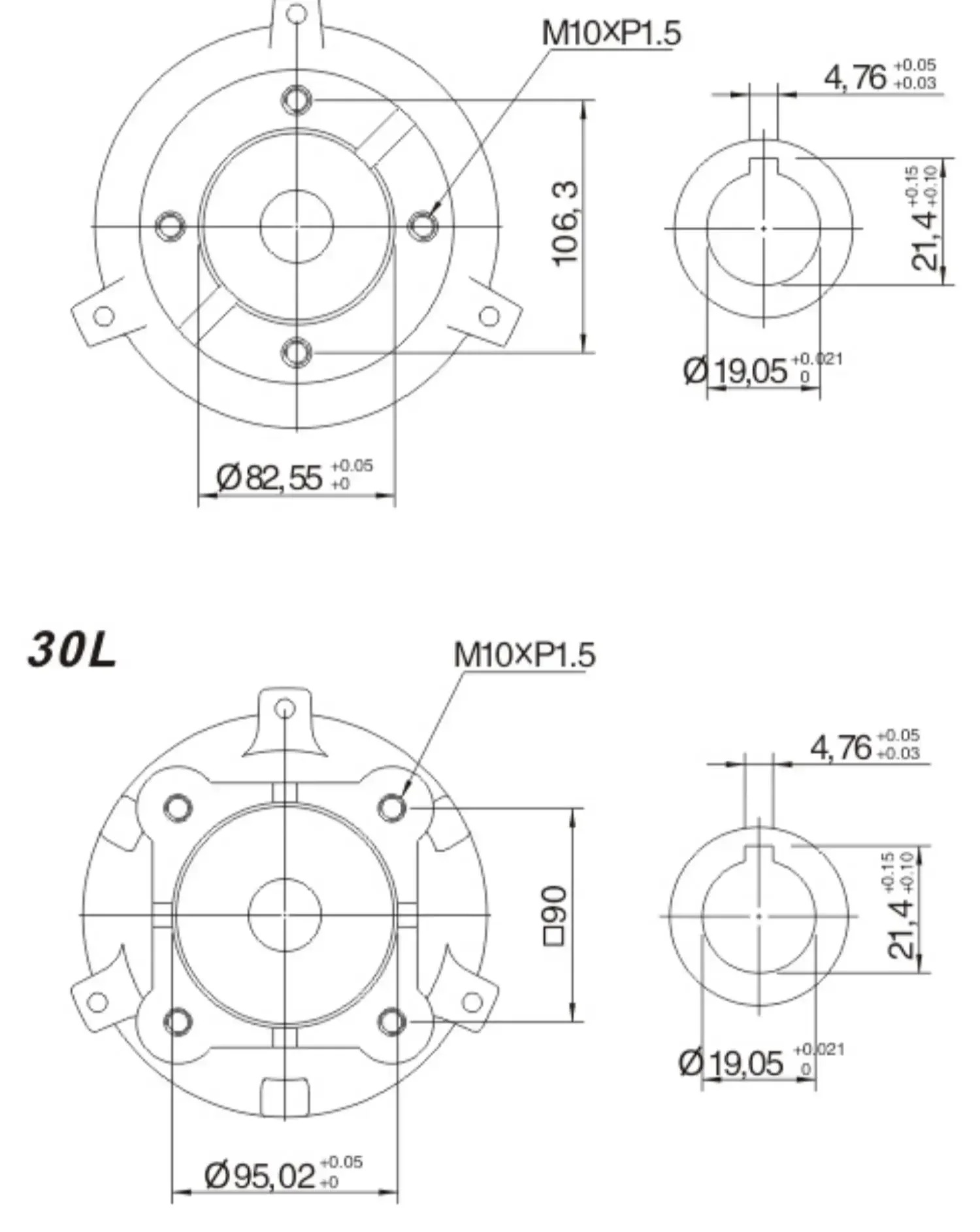 내부 샤프트 모터 0.75KW/1.5KW 유압 특수 2.2/3.75/5.5/7.5kw