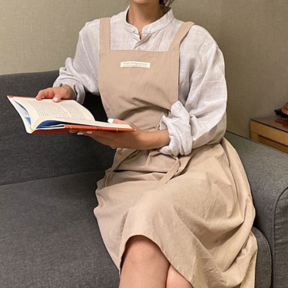 여성 린넨 앞치마 작업용 원피스형 업소용 가정용 면 100% 박대표마켓 이미지 6