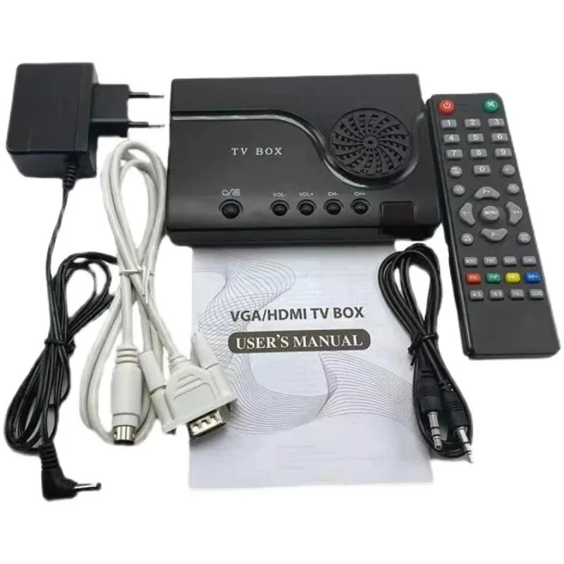 /RF - /VGA 셋톱박스 변환기 모니터로 TV 케이블 아날로그 신호를 원격 제어 경적으로 시청 가능