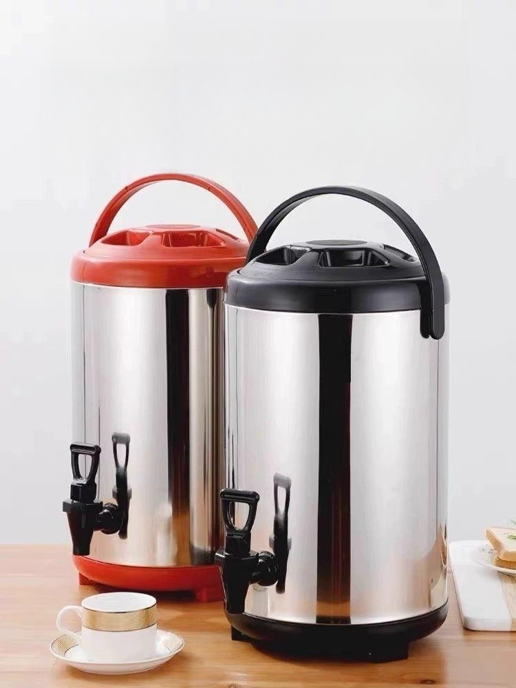 보냉 물통 커피통 업소용 보온통 냉온수통 스테인리스 8l 레드 스테인리스 6.0kg - 상품 이미지