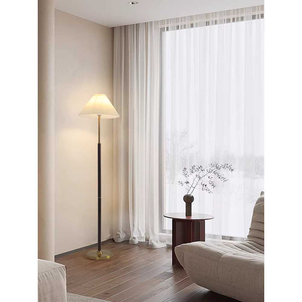 침실 장스탠드 조명 LED 거실 플로어 인테리어 감성 C형 48x156cm 우드그레인+골드 - 상세 이미지 2