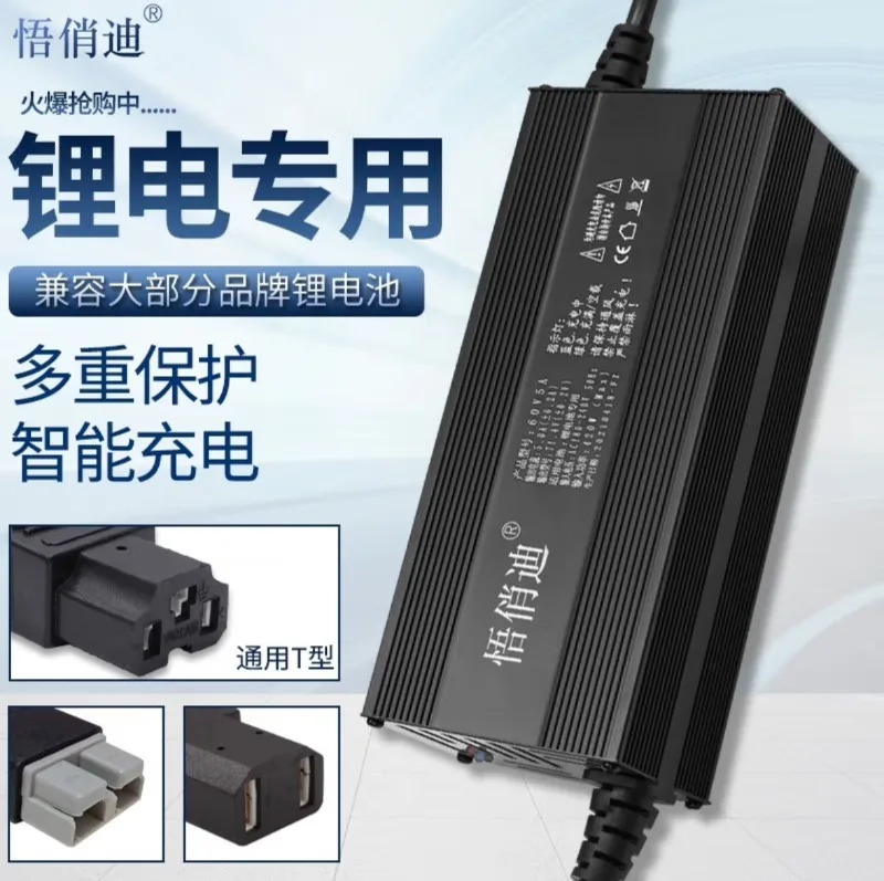 알루미늄 쉘 디지털 디스플레이 5A8A10A 배터리 충전기 48v60v72v 삼원계 고속 충전 자동 전원 차단